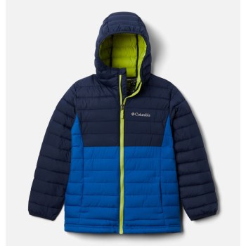 Columbia Jakne Za Dječake - Powder Lite Hooded Svijetlo Indigo Tamnoplave | XUTK-82134